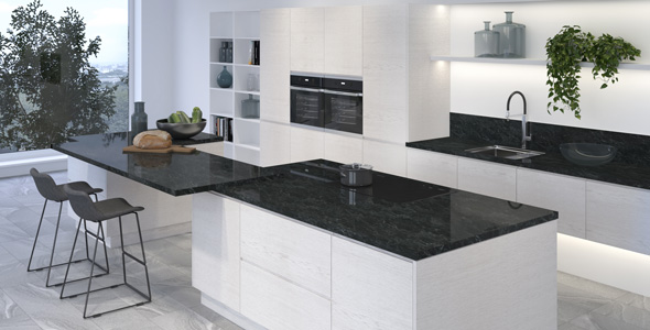 Столешница "ЧЕРНЫЙ МРАМОР" Глянцевая (253Г) 900-3050-38-1U на  вл/ст дсп