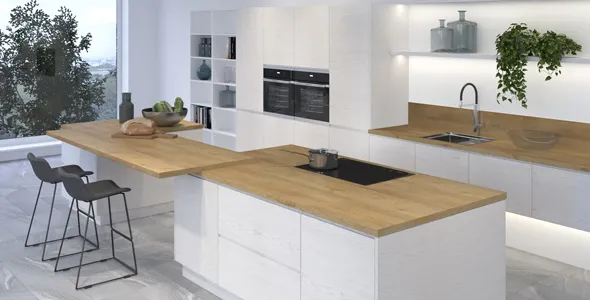 Столешница "ДУБ СВЕТЛЫЙ" Матовая (429М) 1200-3050-38-1U на вл/ст дсп