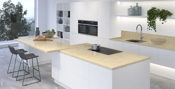 Столешница "МРАМОР ЖЕЛТЫЙ" Глянцевая"(4Г) 600-4200-38-1U на вл/ст дсп