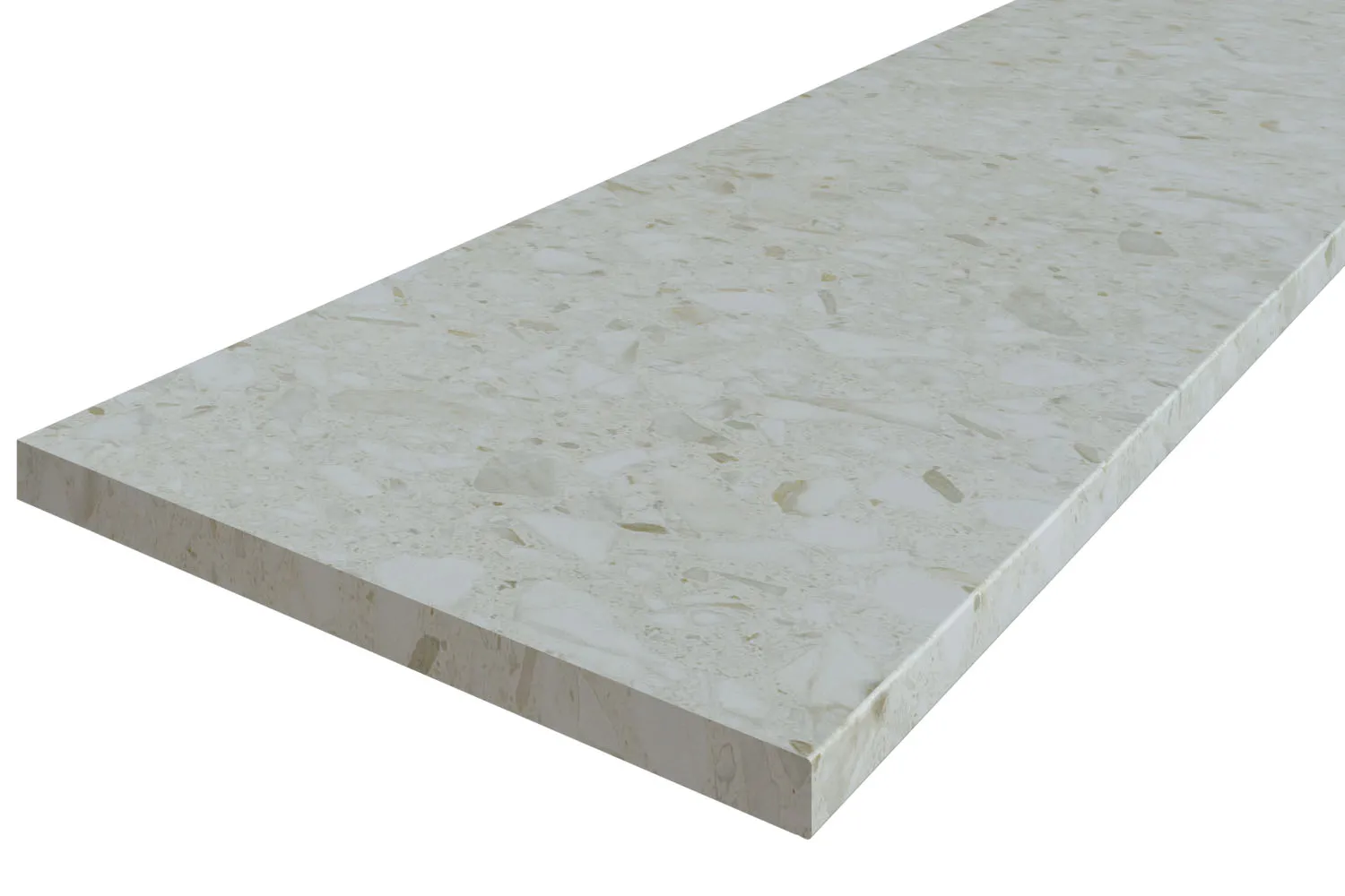 Столешница "БЕЛЫЕ КАМУШКИ" Матовая (905М) 1200-3050-38-1U на  вл/ст дсп