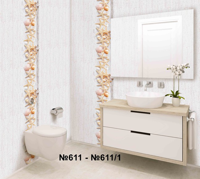 Панель (т) 611/1 Морской бриз компонент (0,25 м* 2,7 м* 8 мм),"Кронапласт Лайт"