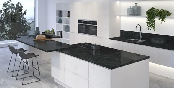 Столешница "ЧЕРНЫЙ МРАМОР" Глянцевая (253Г) 600-3050-38-2F на вл/ст дсп