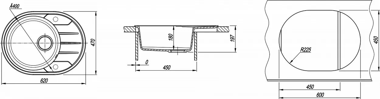 Мойка "Лиана" 620, латте