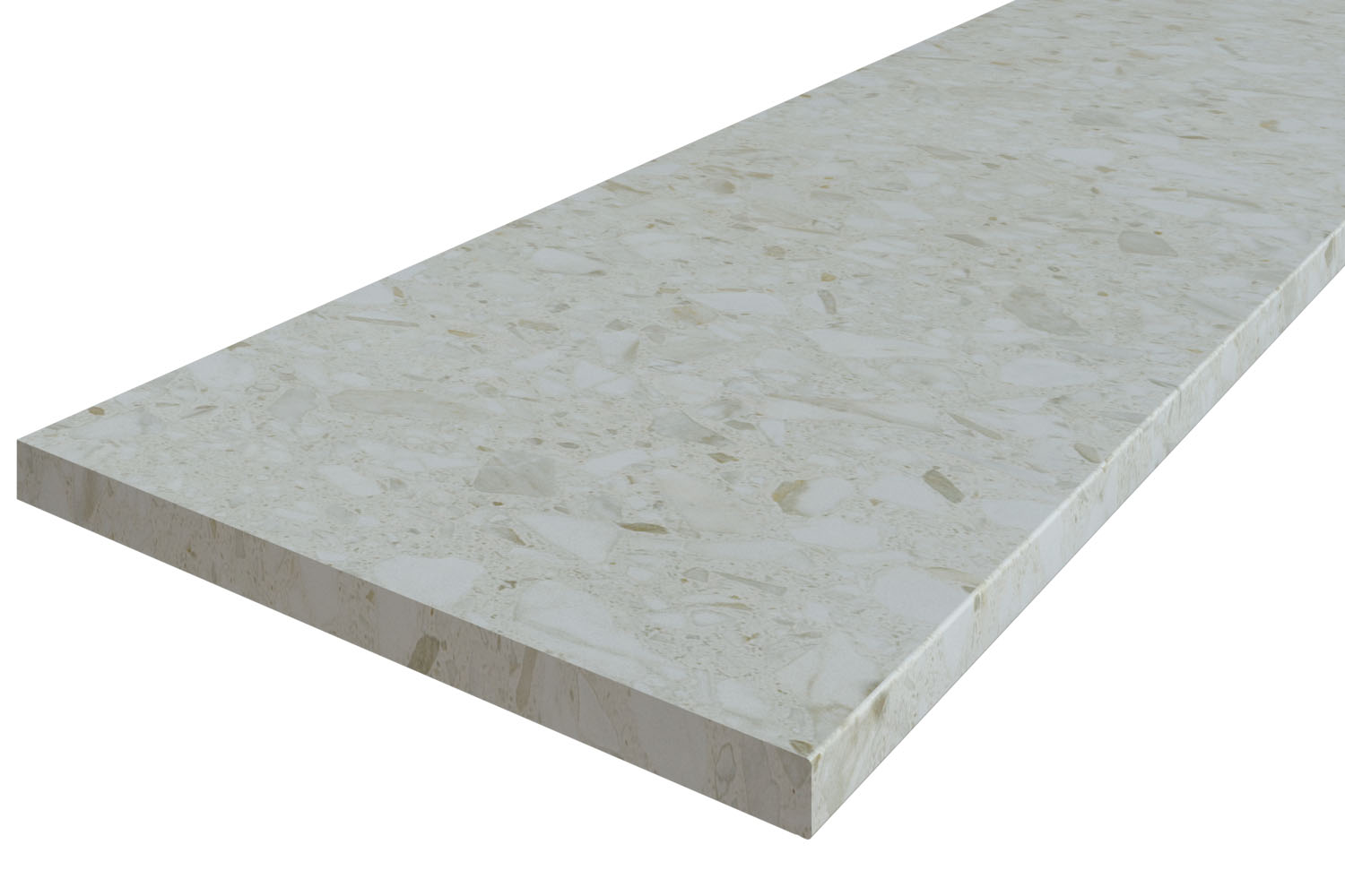 Столешница "БЕЛЫЕ КАМУШКИ" Матовая (905М) 1200-3050-38-1U на  вл/ст дсп