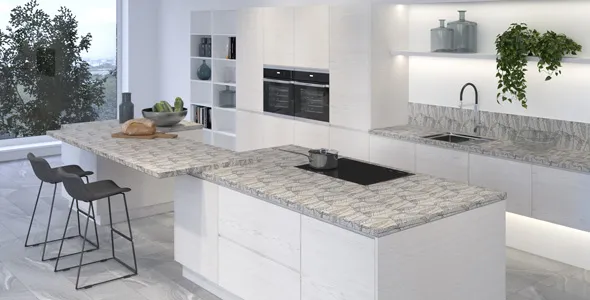 Столешница "БРЕТАНЬ" Матовая (605М) 1200-3050-38-1U на вл/ст дсп
