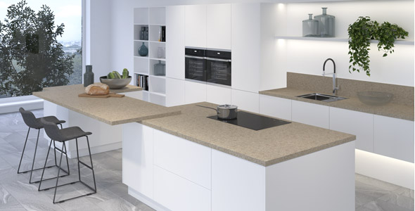 Столешница "ЛИГУРИЯ" Матовая (807М) 1200-3050-38-1U на вл/ст дсп