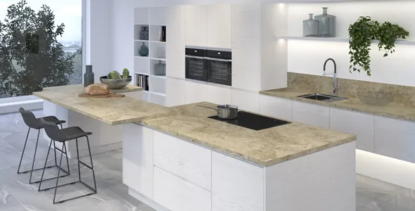 Столешница "БЕЖЕВЫЙ МАСКАРЕЛЛО" КРИСТАЛЛ (426М) 600-3050-38-1U на вл/ст дсп