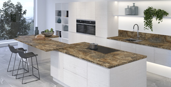 Столешница "АНТИЧНЫЙ МАСКАРЕЛЛО" Матовая (412М) 600-3050-38-1R на  вл/ст дсп