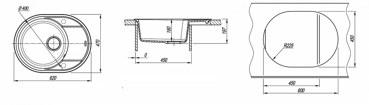 Мойка "Дафна" 620, грей, FSm (23.030.В0620.305)