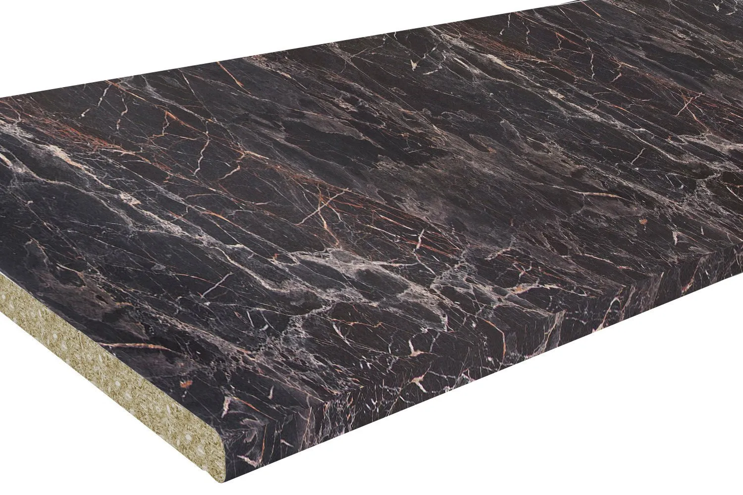 Столешница "МРАМОР МАРКВИНА ЧЕРНЫЙ" Глянцевая (906Г) 800-3050-38-1U на  вл/ст дсп